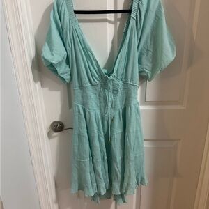 Free People Light Blue Backless Dress